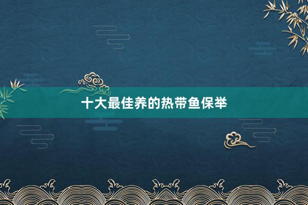十大最佳养的热带鱼保举